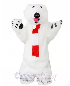 Furry Polar Bear Mascot Costume