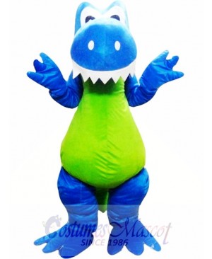 Adult Blue Green Dinosaur Mascot Costume