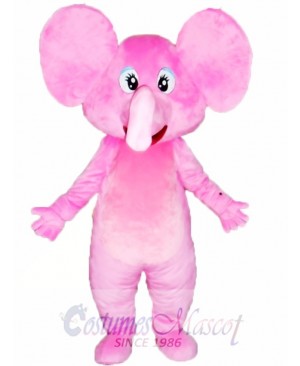 Happy Pink Elephant Mascot Costume