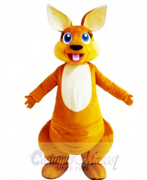 Happy Adult Kangaroo Mascot Costume