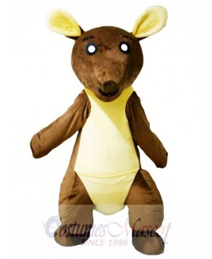 Brown and Yellow Kangaroo Mascot Costume