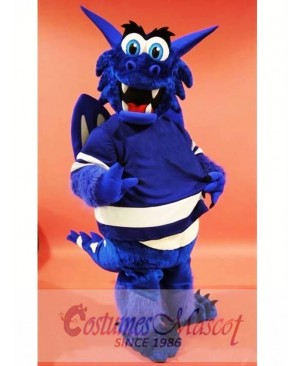 Blue Happy Dragon Mascot Costume