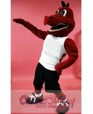 Sport Red Dragon Mascot Costume