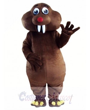 Brown Mole Mouse Mascot Costume  