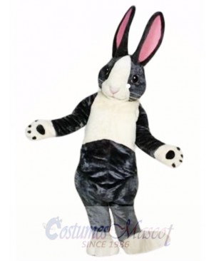 Black and White Pink Ears Rabbit Easter Bunny Mascot Costume