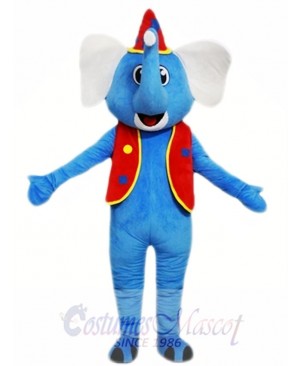 Blue Elephant Red Hat Mascot Costume