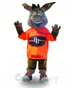 Cute Grey Donkey Mascot Costume