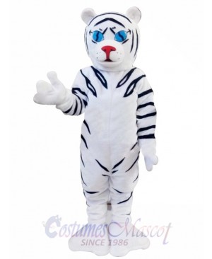 White Tiger Cartoon Mascot Christmas Costume