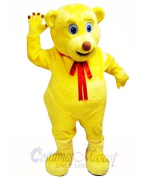 Yellow Cut Teddy Bear Mascot Costume