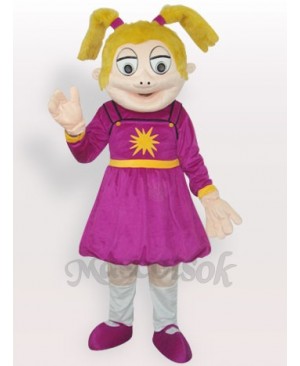 Laughing Girl Short Plush Adult Mascot Costume