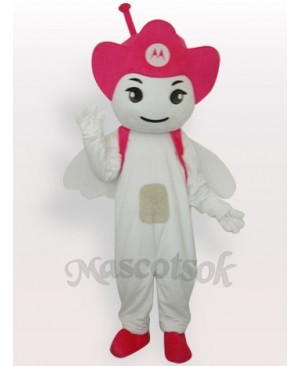 Moto Angel Short Plush Adult Mascot Costume