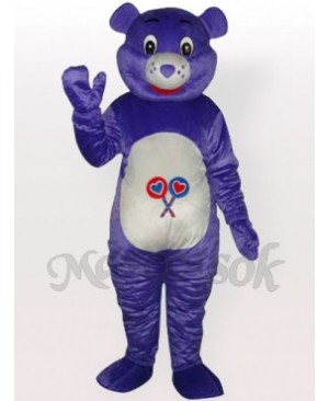 Purple Bear Adult Mascot Costume( illustration under bright flash light)