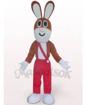 Easter Rabbit In Red Trousers Plush Mascot Costume