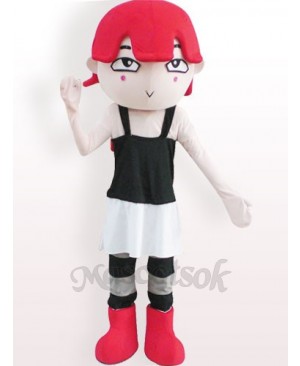 Red Haired Girl Plush Adult Mascot Costume