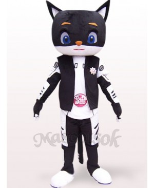 Sir Black Cat Plush Adult Mascot Costume