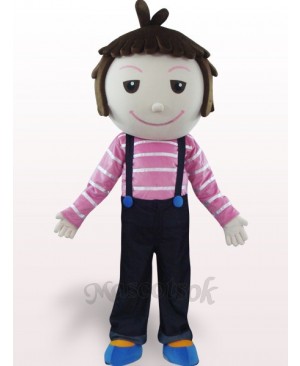 Solid Hair Boy Plush Adult Mascot Costume