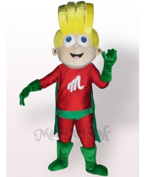 Super Boy Plush Adult Mascot Costume
