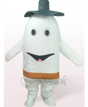 Tooth In White Plush Mascot Costume