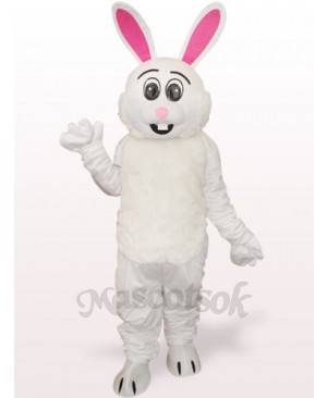 Easter White Rabbit With Red Ear Plush Adult Mascot Costume