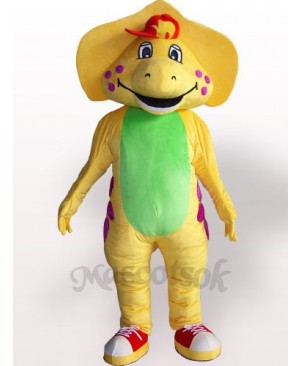 Yellow Dinosaur Plush Adult Mascot Costume