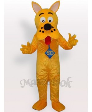 Yellow Dog Short Plush Adult Mascot Costume