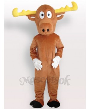 Yellow Reindeer Adult Mascot Costume