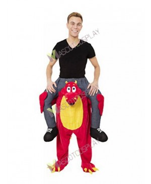 Piggyback Carry Me Ride on Red Dragon Mascot Costume