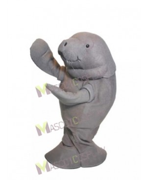Cute Zoo Gray Manatee Mascot Costume