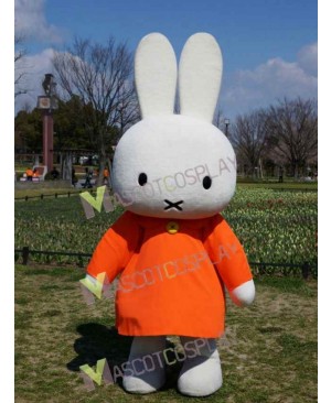 Easter Bunny Rabbit in Orange Dress Mascot Costume