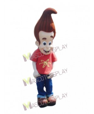 Jimmy Neutron Boy in Orange Shirt Mascot Costume