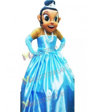 Princess Tiana in Blue Dress Mascot Costume