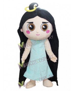 Black Hair Nun Sister Angel Mascot Costume