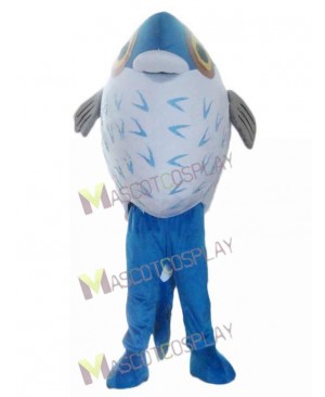 Lovely Blue Fish Mascot Costume