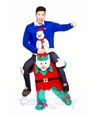 Carry Me Piggy Back Ride On Novelty Elf Mascot Costume