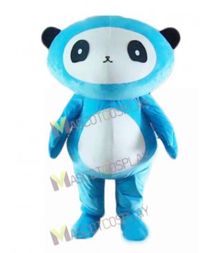 Cartoon Blue Panda Bear Mascot Costume