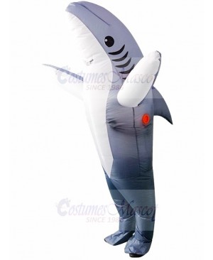 Gray Shark Inflatable Halloween Xmas Blow Up Costumes for Adults