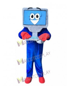 Blue Computer for Adult Mascot Costume