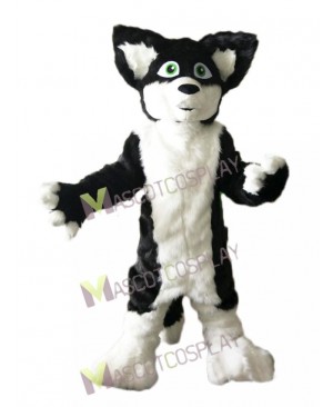 Gray Black and White Husky Dog Fox Mascot Costume