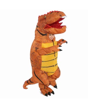 Brown T-Rex Dinosaur Inflatable Costume Air Blow up Party Suit for Adult/Kid