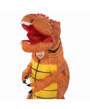 Brown T-Rex Dinosaur Inflatable Costume Air Blow up Party Suit for Adult/Kid