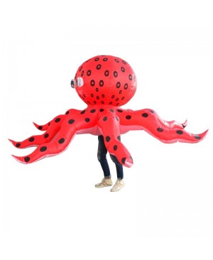 Red Octopus Squid Inflatable Costume Halloween Christmas Costume for Adult