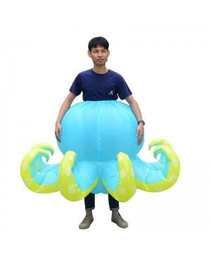 Blue Octopus Squid Inflatable Costume Halloween Christmas Costume for Adult