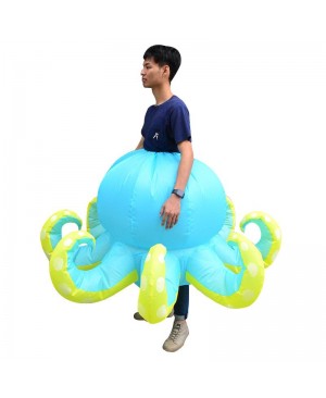 Blue Octopus Squid Inflatable Costume Halloween Christmas Costume for Adult