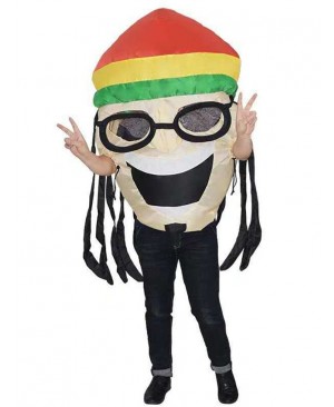 Jamaican Singer Inflatable Costume Halloween Christmas Fancy Blow up Suit for Adult White Skin