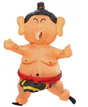 Sumo Inflatable Costume Halloween Christmas Fancy Blow up Fat Suit for Adult Yellow Skin