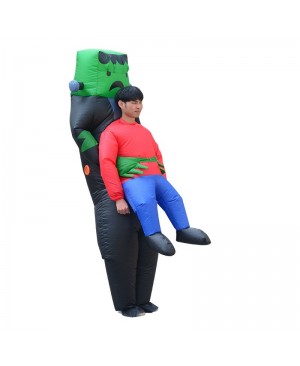 Robot Alien Carry me Inflatable Costume Green Robot Halloween Christmas Bodysuit for Adult