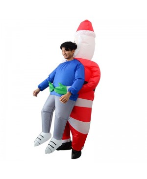 Santa Claus Carry me Inflatable Costume Halloween Christmas Costume for Adult