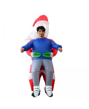 Santa Claus Carry me Inflatable Costume Halloween Christmas Costume for Adult