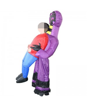 Purple Alien Monster Ghost Carry me Inflatable Costume Halloween Christmas Costume for Adult