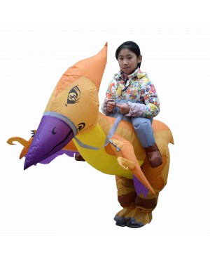 Pterosaur Dinosaur Carry me Ride on Inflatable Costume Fancy Blow up Bodysuit for Kid